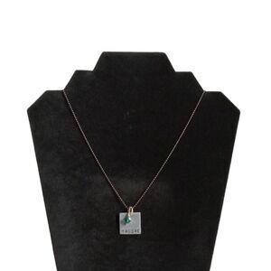 Handmade Lightweight Silver Toned Metal Square Maddie Engraved Pendant Necklace